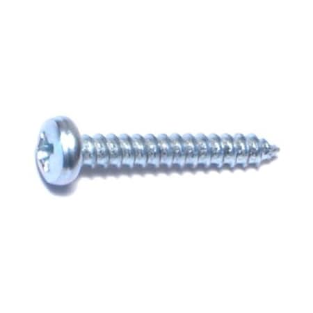 Midwest Fastener Sheet Metal Screw, #4 x 3/4 in, Zinc Plated Steel Pan Head Phillips Drive, 100 PK 03270
